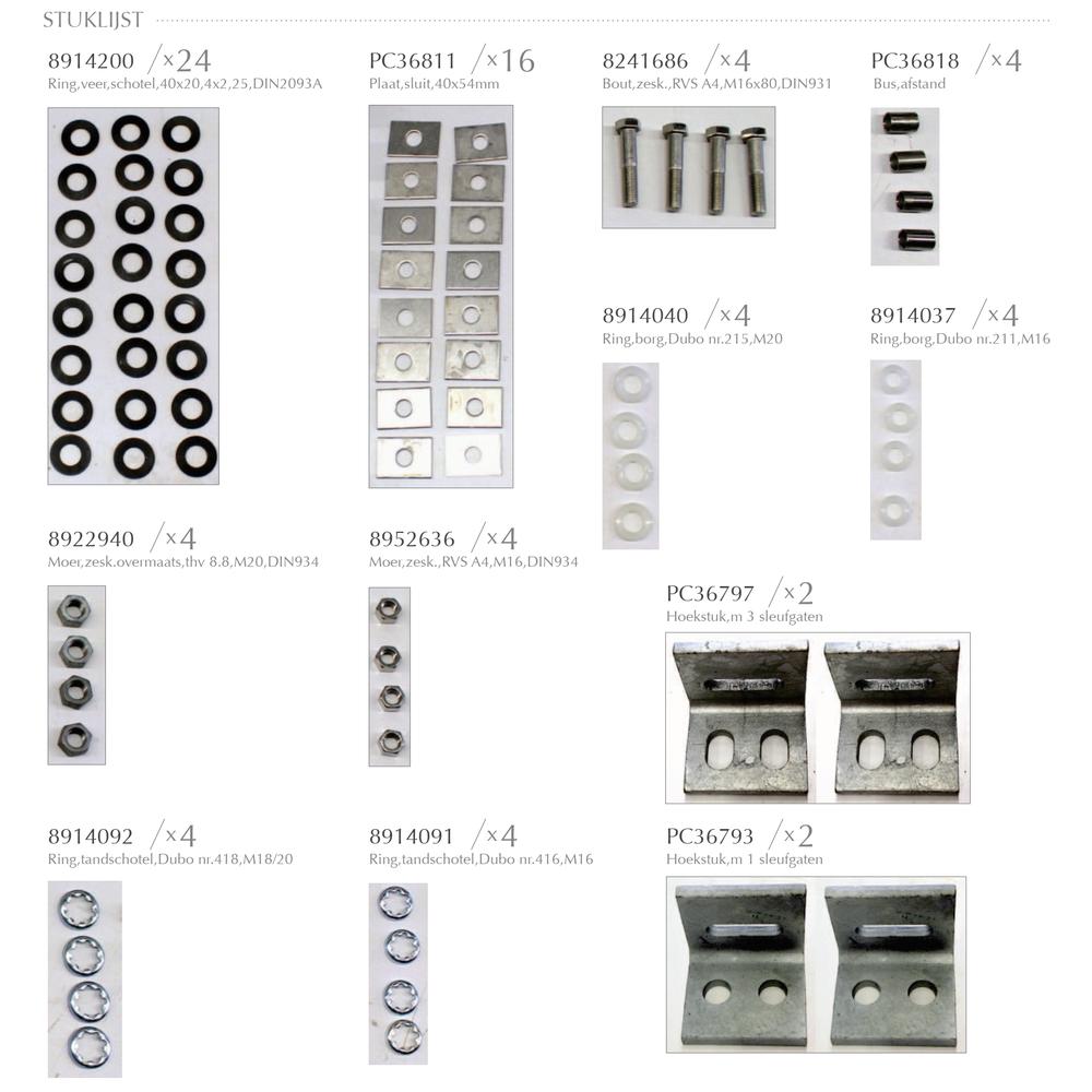 Ironwork set, 552-246.1/4 (concrete)