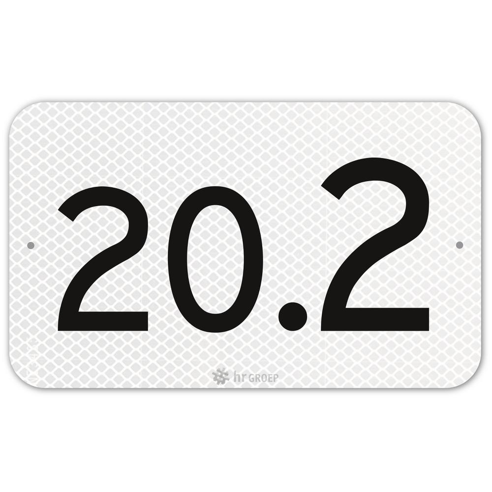 Hectometer sign, decimal, US20, flat
