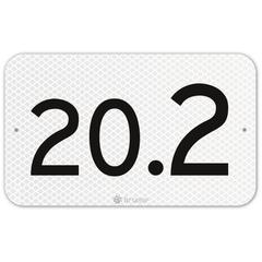 Hectometer sign, decimal, US20, flat