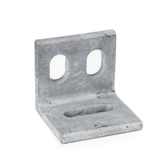 Angle piece with 3 slotted holes