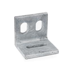 Angle piece with 3 slotted holes
