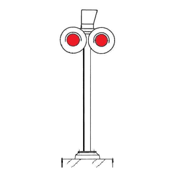 Warning light, 2x red, with EBA