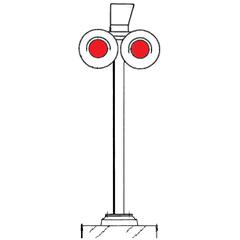 Warning light, 2x red, with EBA