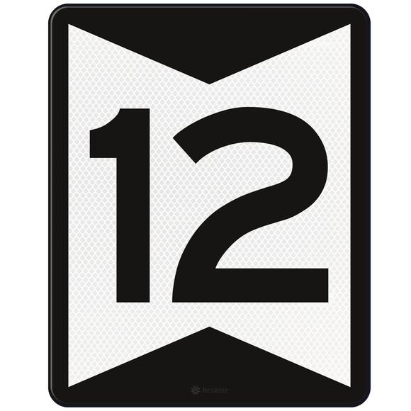 Advisory speed board 12, RS282, US20, DOR
