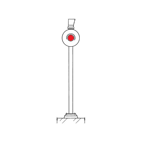 Warning light, red, with EBA