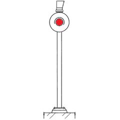 Warning light, red, with EBA