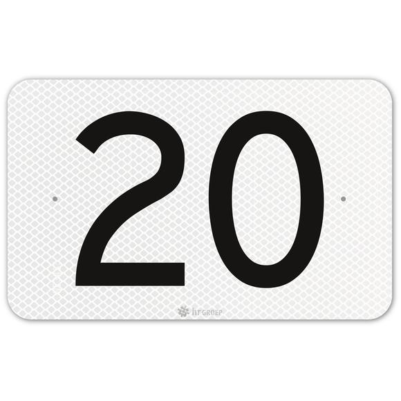 Hectometer board, whole km, US20, flat