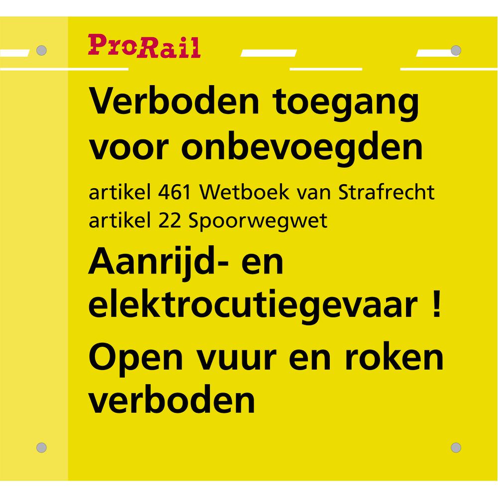 Sign, ProRail, RLN00225, 'Open fire...'