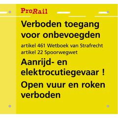 Sign, ProRail, RLN00225, 'Open fire...'