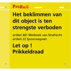Sign, ProRail, RLN00225, 'Barbed wire'