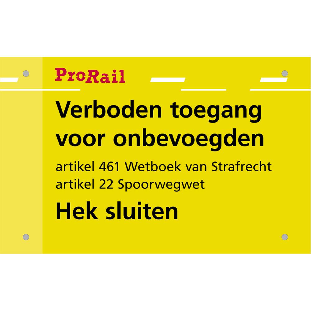 Sign, ProRail, RLN00225, 'Close gate'