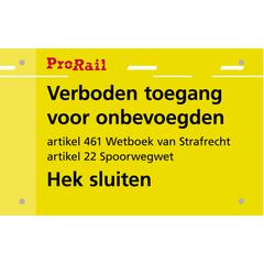 Sign, ProRail, RLN00225, 'Close gate'