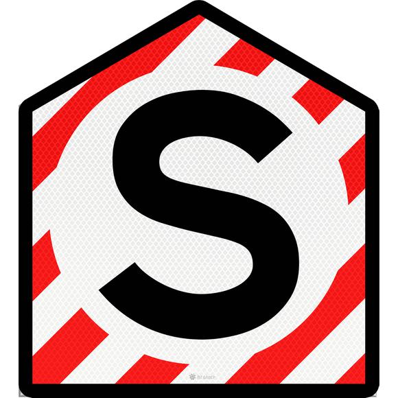 Stop sign S, RS300, US20, DOR, wt/bk/rd