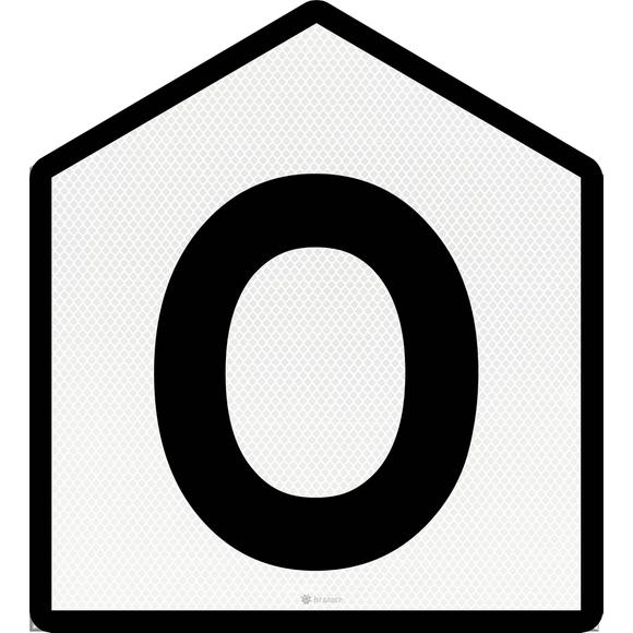 Instruction sign O, RS375, US20, DOR, wt/bk