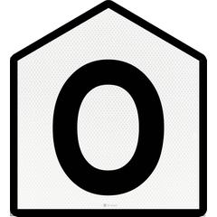 Instruction sign O, RS375, US20, DOR, wt/bk