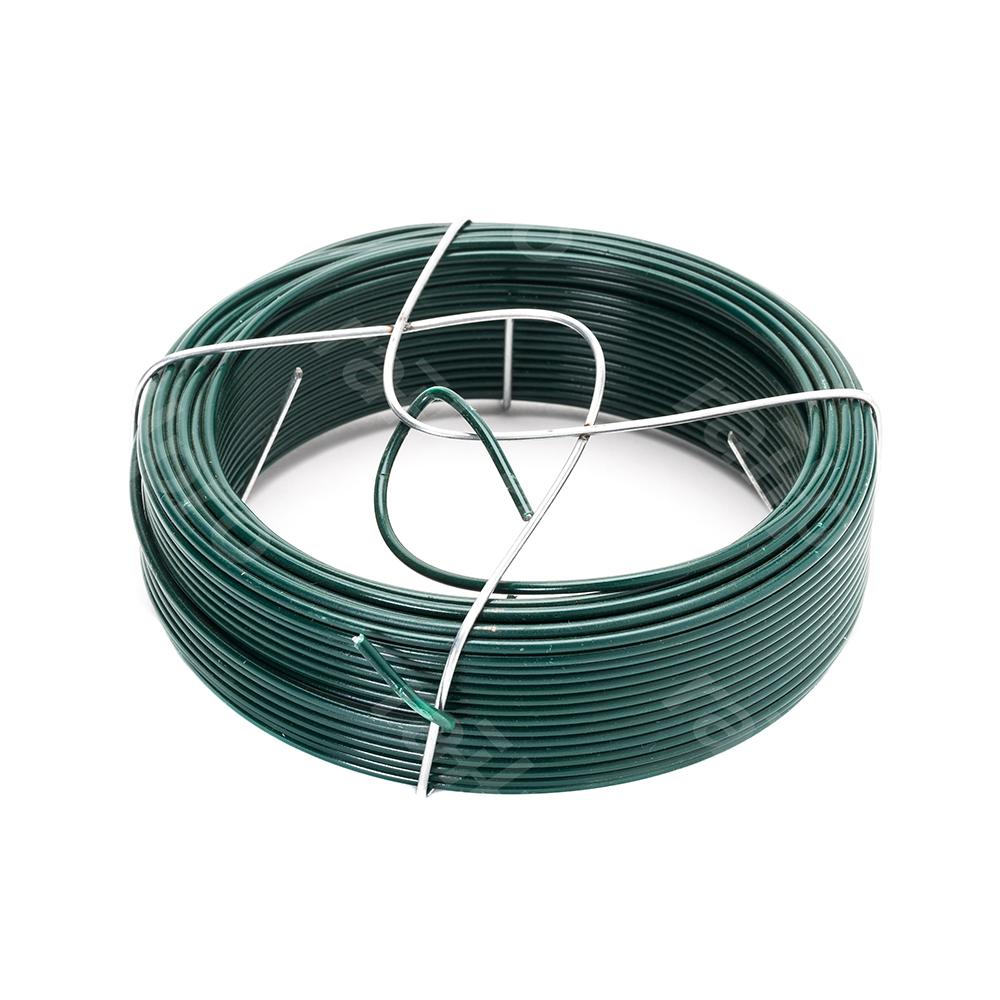 Plastic-coated binding wire, green, 2mm, roll 50m