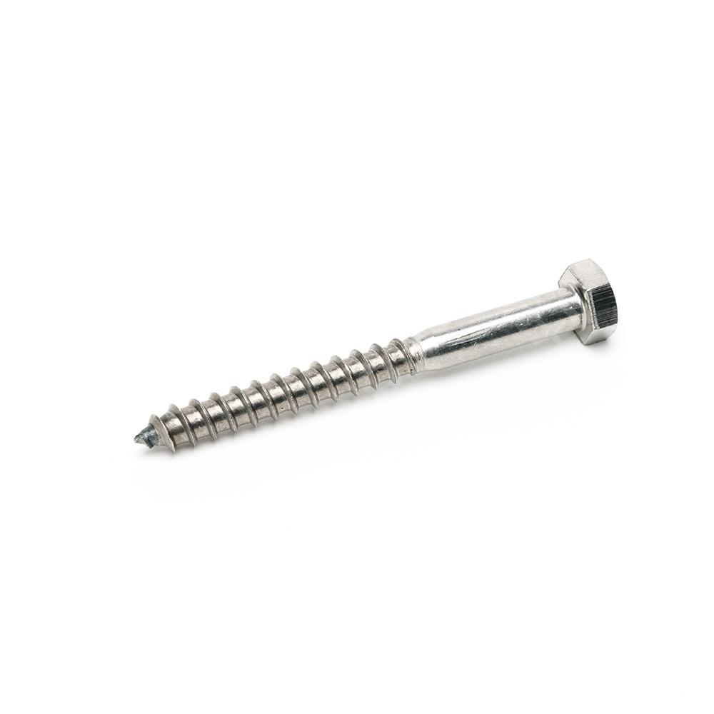 Wood screw bolt, SS A4, 8x80mm, DIN571