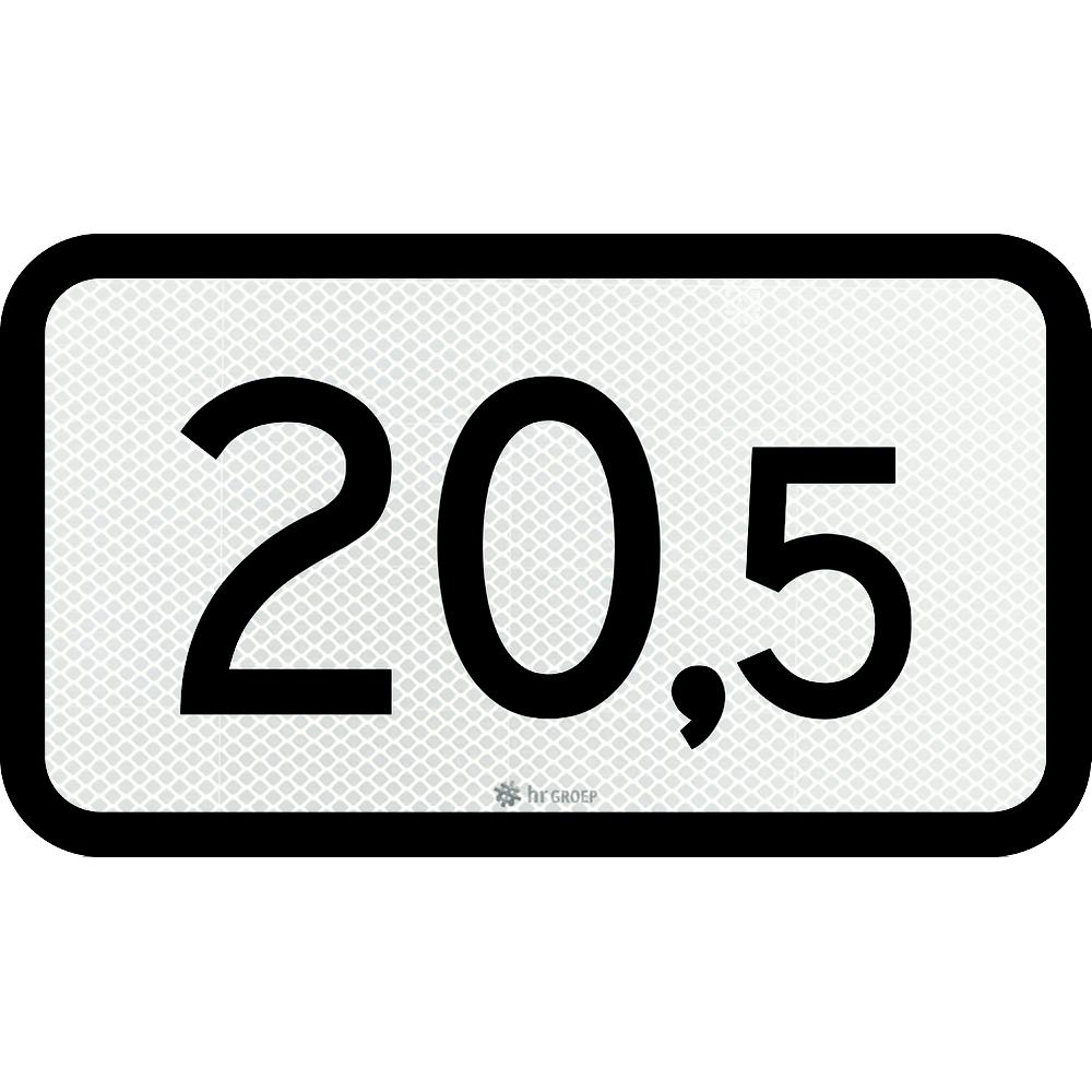 Kilometer sign, 1-3 digits, 500mm, US20, DOR