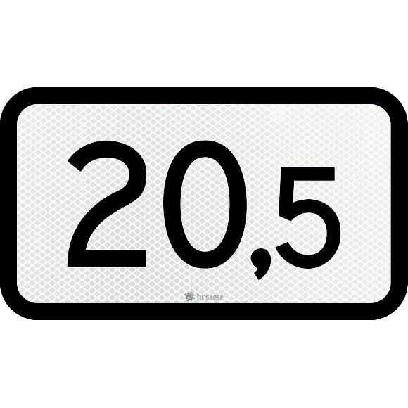 Kilometer sign, 1-3 digits, 500mm, US20, DOR