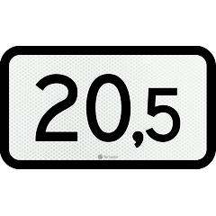Kilometer sign, 1-3 digits, 500mm, US20, DOR