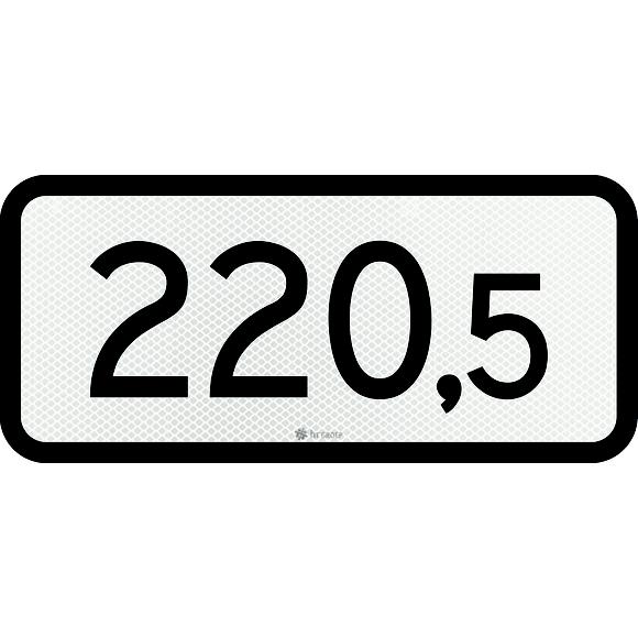 Kilometer sign, 4 digits, 600mm, US20, DOR