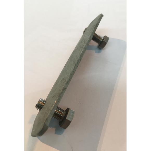 Clamp plate, with mounting material