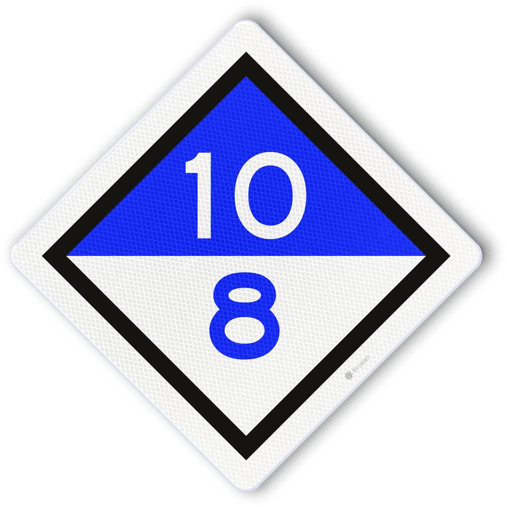 Train length sign 10-8,500, RS304c, US20, DOR