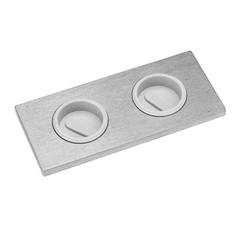 Cable gland plate, 114x50x6mm, 2 holes, 32mm