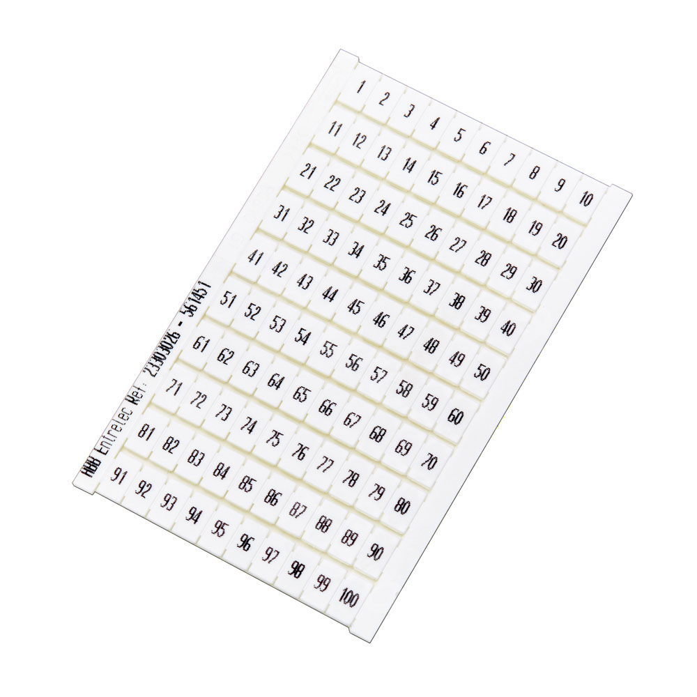 Coding card, RC610, blank, 1-100