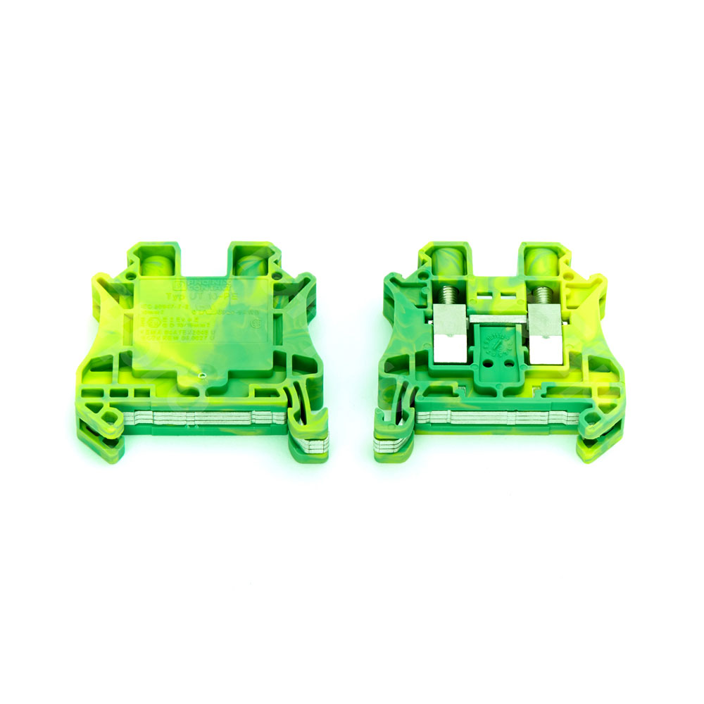 Terminal block, UT10-PE, yellow/green, 10mm² (Phoenix)
