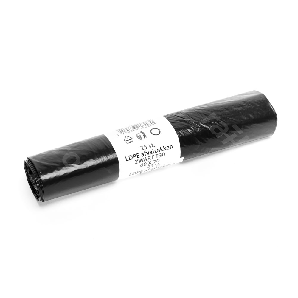 Garbage bag, bk, 600x700mm, roll 25 pcs