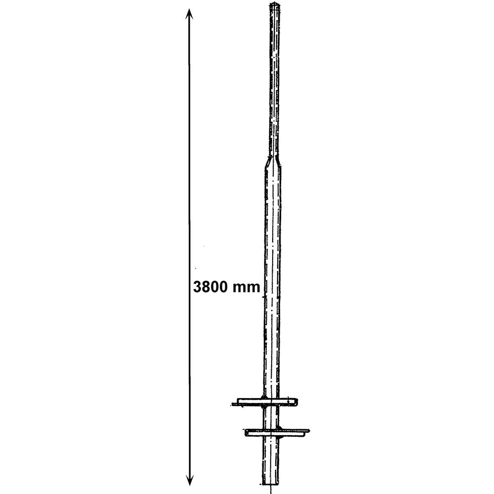 Pole, for signal board, 76/48x3800mm