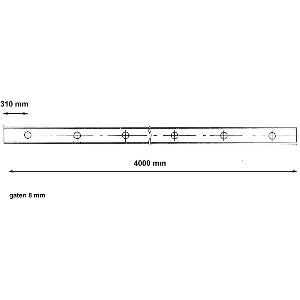 Profile steel, U, 20x20x2mm 4m