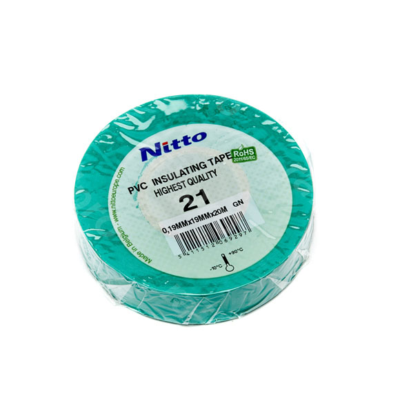 Insulation tape, gn, 19mmx20m