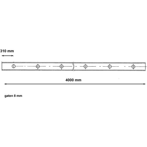 Profile steel, U, 20x20x2mm 4m
