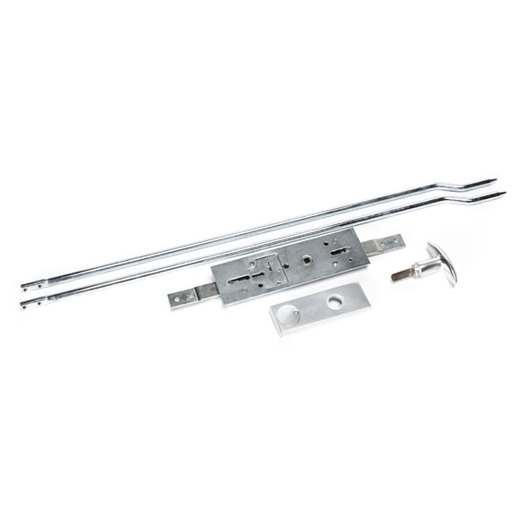 Lock, espagnolette, with rods