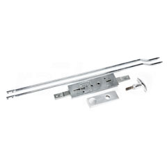 Lock, espagnolette, with rods